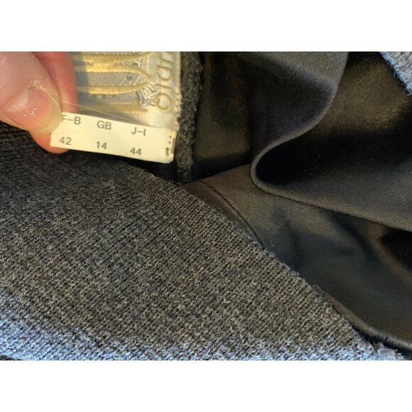 Studio 0001 by Ferre Dark Gray 100% Wool Turtleneck Velvet Trim Sweater 10 - Picture 10 of 12